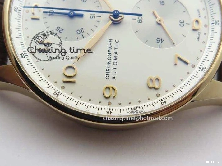 MIROTIME 0821 Portuguese Chrono RG IW371480 ZF 1:1 Best Edition White Dial On Brown Leather Strap A7750 V HighPerformance 7266